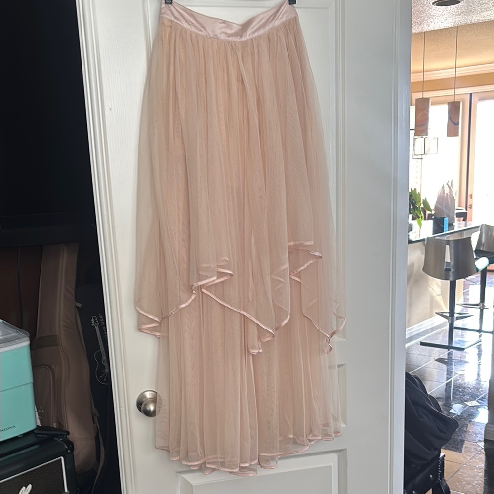 Free People Nude Layered Tulle Skirt